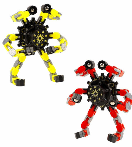 Deformation Fingertip Decompression Mechanical Gyroscope DIY Chain Red+Yellow