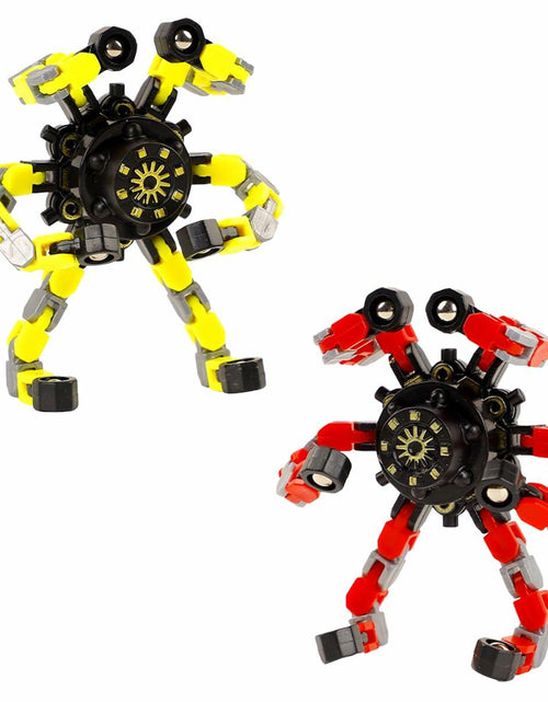 Load image into Gallery viewer, Deformation Fingertip Decompression Mechanical Gyroscope DIY Chain Red+Yellow
