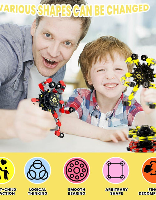 Load image into Gallery viewer, Deformation Fingertip Decompression Mechanical Gyroscope DIY Chain Red+Yellow
