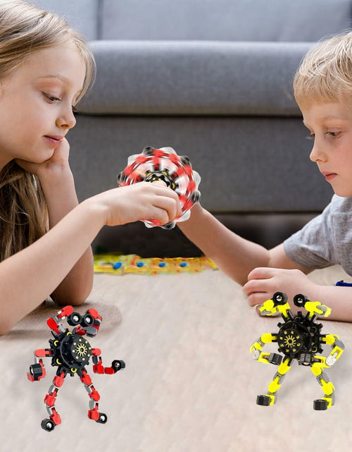 Load image into Gallery viewer, Deformation Fingertip Decompression Mechanical Gyroscope DIY Chain Red+Yellow

