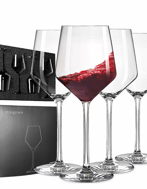 Load image into Gallery viewer, [Like New] Ennogyoson Wine Glasses Set of 4 Crystal Red &amp; White Stemmed Glassware
