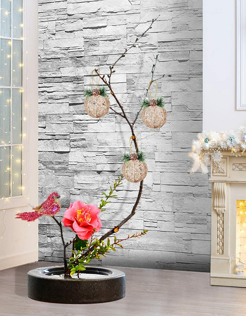 Load image into Gallery viewer, [Like New] Christmas Ball Ornaments 4pc Set Champagne Pinecone Rattan String
