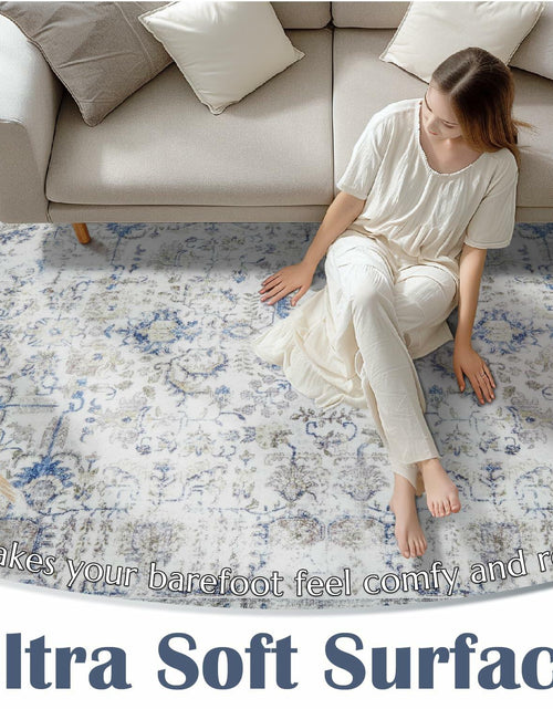 Load image into Gallery viewer, jinchan Area Rug 5x7 Vintage Floral Oriental Washable Non Slip Taupe
