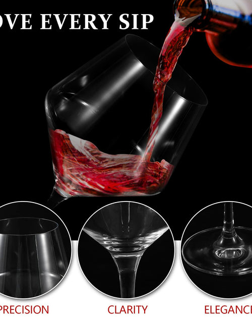 Load image into Gallery viewer, [Like New] Ennogyoson Wine Glasses Set of 4 Crystal Red &amp; White Stemmed Glassware

