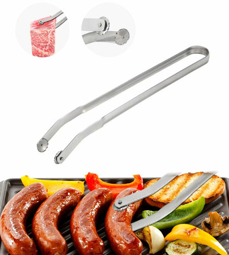 [Like New] QKFU BBQ Sa-Used Rotating Maybe, Flip Bacon Steak Meat Sausage Vegetables Tongs