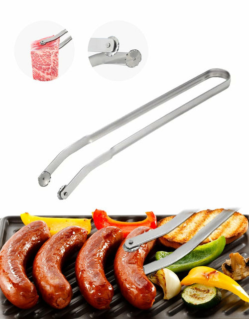 Load image into Gallery viewer, [Like New] QKFU BBQ Sa-Used Rotating Maybe, Flip Bacon Steak Meat Sausage Vegetables Tongs
