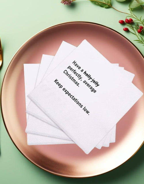 Load image into Gallery viewer, VOWFOO Funny Christmas Quotes Cocktail Napkins 4.5x4.5 2-ply 100pcs
