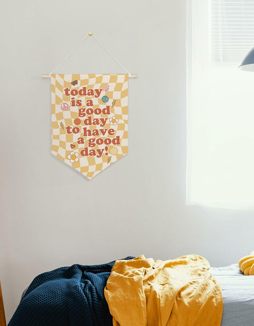 Load image into Gallery viewer, QODUNG Canvas Banner Groovy Retro 70s Wall Hanging Kids Room Decor
