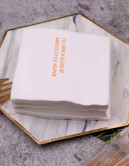 Load image into Gallery viewer, VOWFOO Christmas Cocktail Napkins Funny Quote 4.5x4.5 100pcs All The Baked Goods
