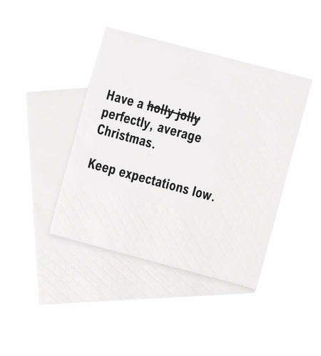 VOWFOO Funny Christmas Quotes Cocktail Napkins 4.5x4.5 2-ply 100pcs