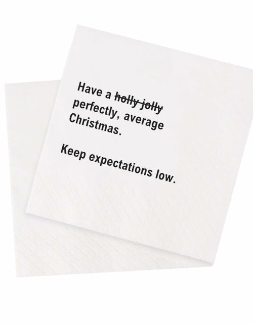 Load image into Gallery viewer, VOWFOO Funny Christmas Quotes Cocktail Napkins 4.5x4.5 2-ply 100pcs
