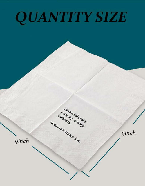 Load image into Gallery viewer, VOWFOO Funny Christmas Quotes Cocktail Napkins 4.5x4.5 2-ply 100pcs
