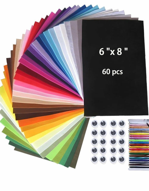 Load image into Gallery viewer, Calefow Felt Fabric Sheets Craft Kit 60PCS 6x8in Multicolor Sewing Modern
