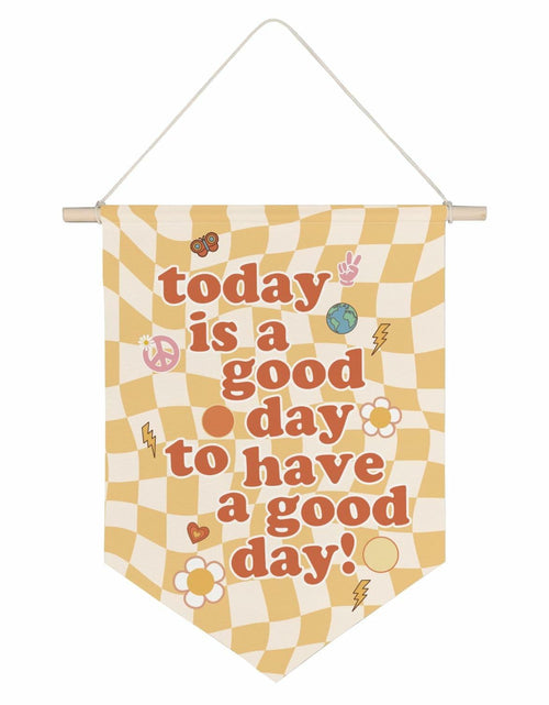 Load image into Gallery viewer, QODUNG Canvas Banner Groovy Retro 70s Wall Hanging Kids Room Decor
