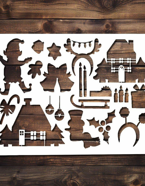 Load image into Gallery viewer, Christmas Gnome Stencil Template Reusable for Painting 8.5x11 Craft Decor
