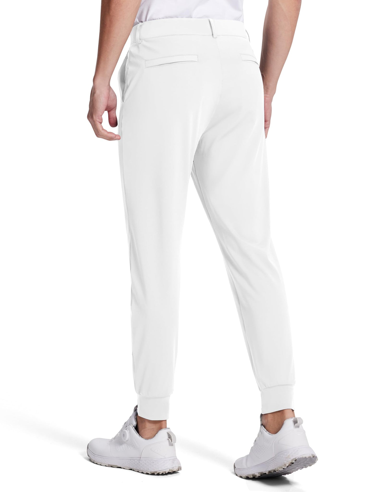 SERAMY Men's Golf Joggers Slim Fit Stretch Sweatpants 5 Pockets White Size XXL