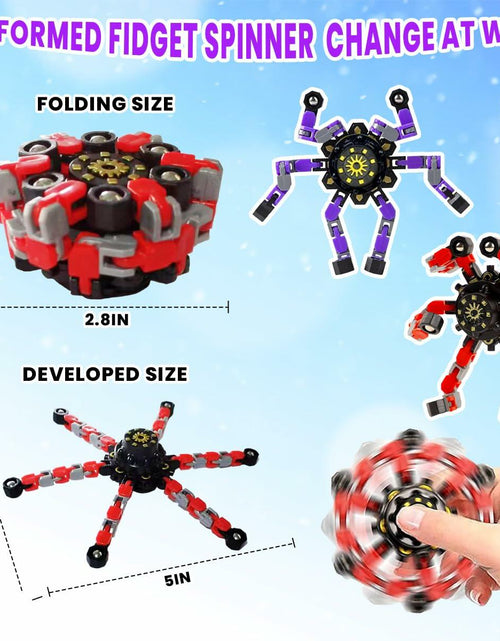 Load image into Gallery viewer, Deformation Fingertip Decompression Mechanical Gyroscope DIY Chain Red+Purple
