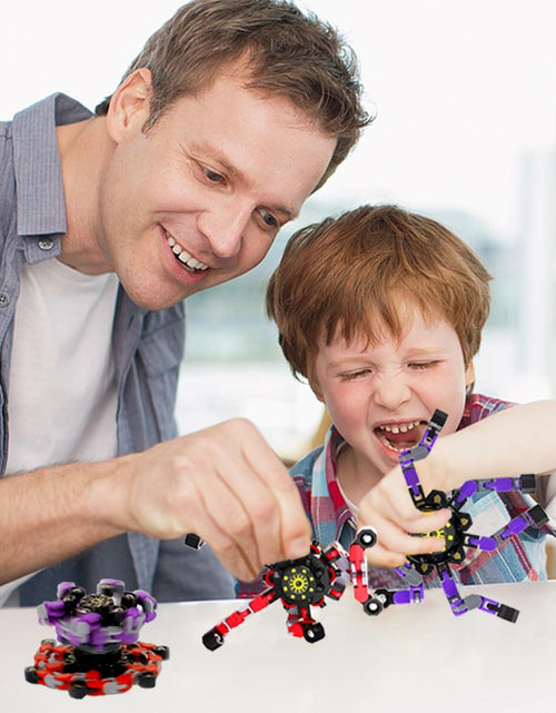 Load image into Gallery viewer, Deformation Fingertip Decompression Mechanical Gyroscope DIY Chain Red+Purple
