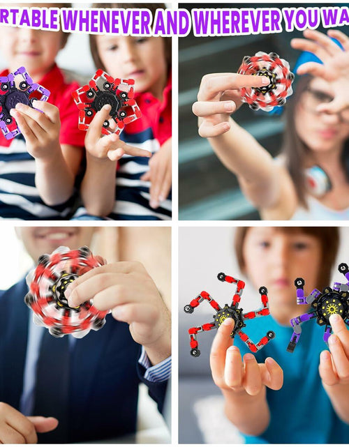 Load image into Gallery viewer, Deformation Fingertip Decompression Mechanical Gyroscope DIY Chain Red+Purple
