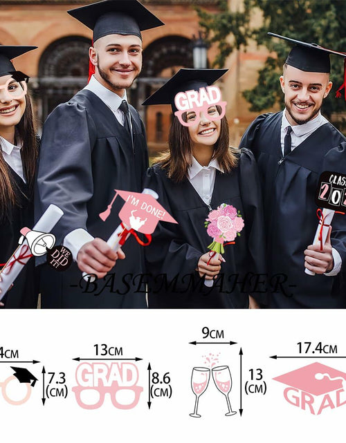 Load image into Gallery viewer, Graduation Photo Booth Props 24Pcs Party Supplies 2024 Class Congrats Grad
