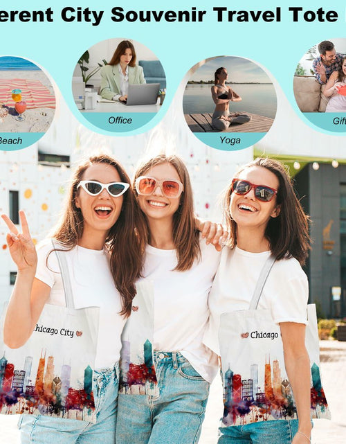 Load image into Gallery viewer, EIXU Chicago Souvenirs Girls Trip Tote Bag Reusable Beach Bag Multi
