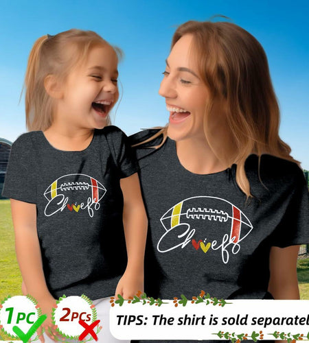 Game Day Family Matching Funny Football Graphic T-Shirt Chinese Size 150