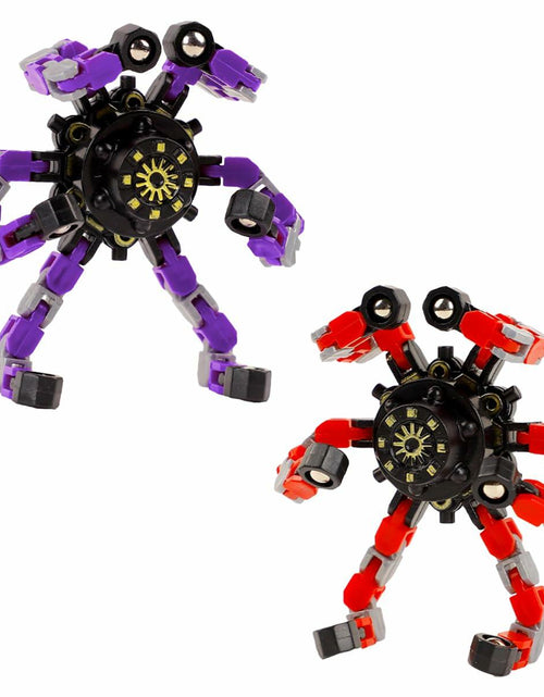 Load image into Gallery viewer, Deformation Fingertip Decompression Mechanical Gyroscope DIY Chain Red+Purple
