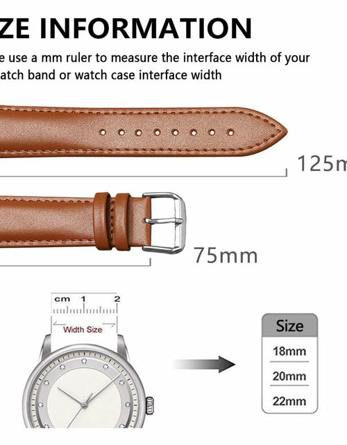 Load image into Gallery viewer, Narako Genuine Calf Leather Watch Band Stainless Steel Buckle 24mm Light Brown
