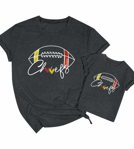 Game Day Family Matching Funny Football Graphic T-Shirt Chinese Size 150