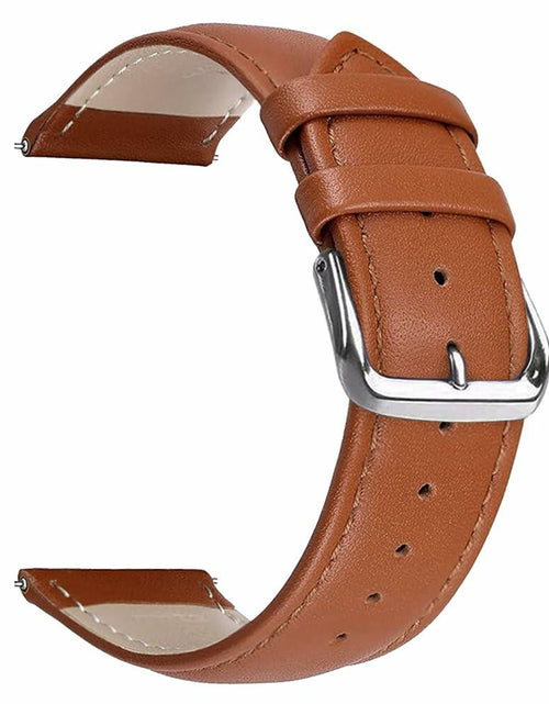 Load image into Gallery viewer, Narako Genuine Calf Leather Watch Band Stainless Steel Buckle 24mm Light Brown
