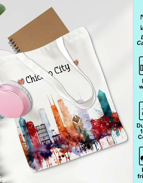 Load image into Gallery viewer, EIXU Chicago Souvenirs Girls Trip Tote Bag Reusable Beach Bag Multi
