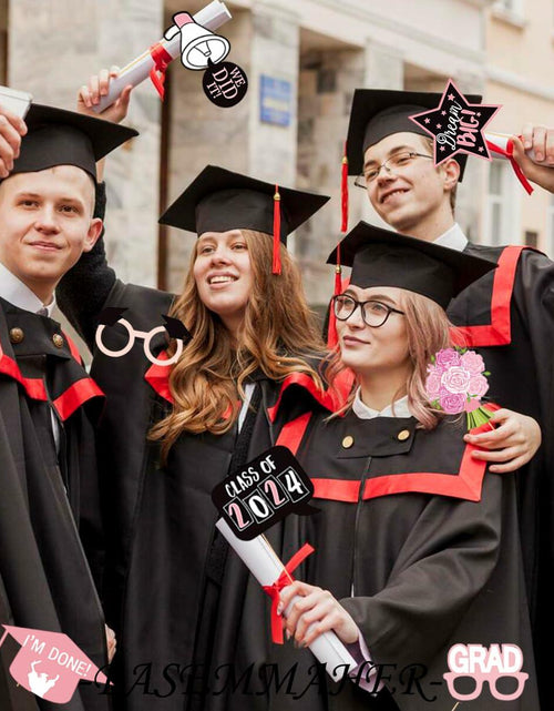 Load image into Gallery viewer, Graduation Photo Booth Props 24Pcs Party Supplies 2024 Class Congrats Grad

