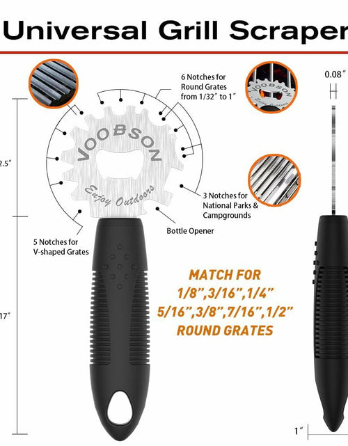 Load image into Gallery viewer, VOOBSON Grill Scraper Stainless Steel Extended Handle Bottle Opener Gloves
