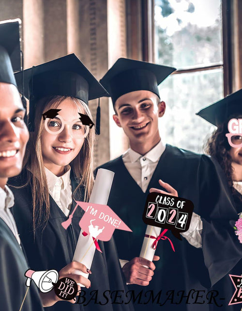 Load image into Gallery viewer, Graduation Photo Booth Props 24Pcs Party Supplies 2024 Class Congrats Grad

