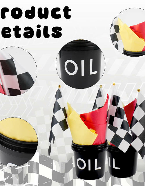Load image into Gallery viewer, [Like New] HFYZZ Racing Table Centerpieces Set of 8 with Flags Buckets Stickers
