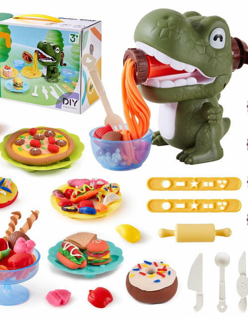Load image into Gallery viewer, [Like New] Dinosaur Play Dough Set for Kids 3-8, Bulk Pack w/ Noodle Maker &amp; Tools

