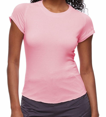 Womens Tops Short Sleeve T Shirts Round Neck Summer Fashion Clothes Y2K Pink L
