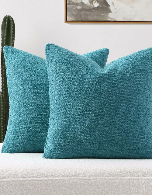 Load image into Gallery viewer, [Like New] FUTEI Teal Blue Decorative Throw Pillow Covers 16x16 Inch Pack of 2
