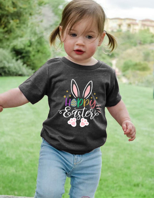 Load image into Gallery viewer, Toddler Baby Easter Shirt Trade Brother Sister for Eggs Bunny Tee Dark Gray
