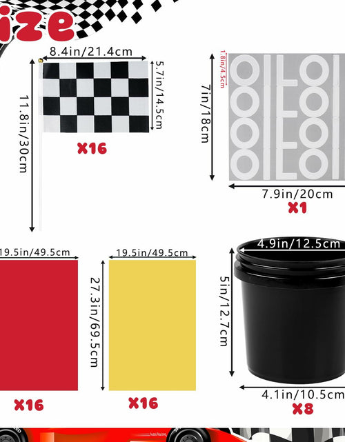 Load image into Gallery viewer, [Like New] HFYZZ Racing Table Centerpieces Set of 8 with Flags Buckets Stickers
