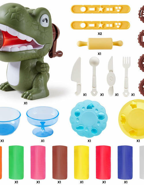 Load image into Gallery viewer, [Like New] Dinosaur Play Dough Set for Kids 3-8, Bulk Pack w/ Noodle Maker &amp; Tools

