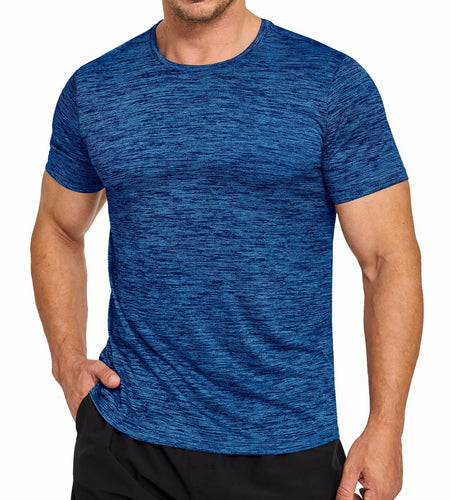 Mens Gym Dry Fast Workout T Shirt Medium Blue Size M