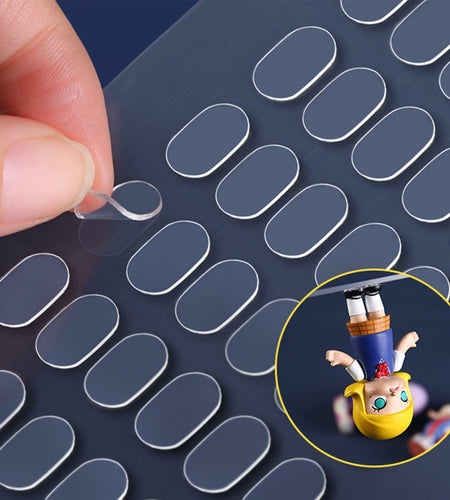 Adhesive Stick Dots Two-Sided Mounting Putty 0.4x0.4in 900pcs Clear