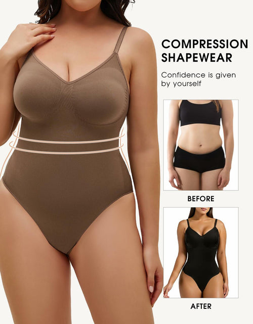 Load image into Gallery viewer, Homma Tummy Control Seamless Shapewear Bodysuit Coffee Size S
