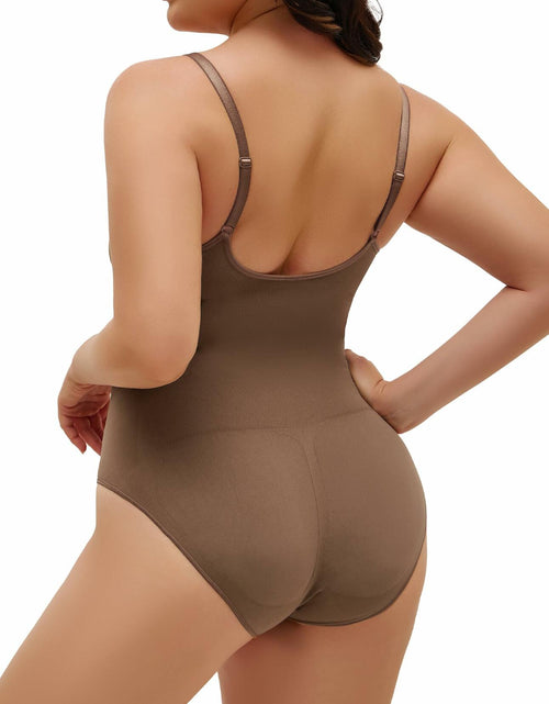 Load image into Gallery viewer, Homma Tummy Control Seamless Shapewear Bodysuit Coffee Size S
