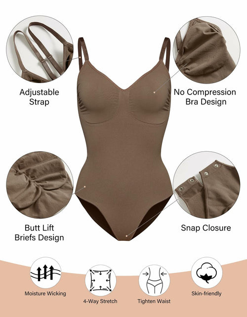 Load image into Gallery viewer, Homma Tummy Control Seamless Shapewear Bodysuit Coffee Size S
