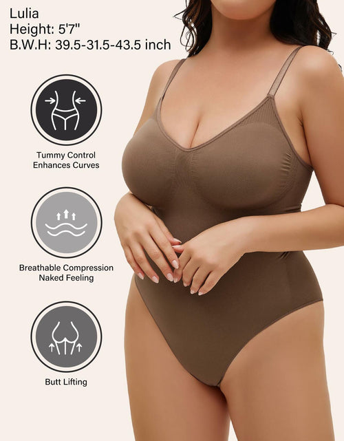 Load image into Gallery viewer, Homma Tummy Control Seamless Shapewear Bodysuit Coffee Size S
