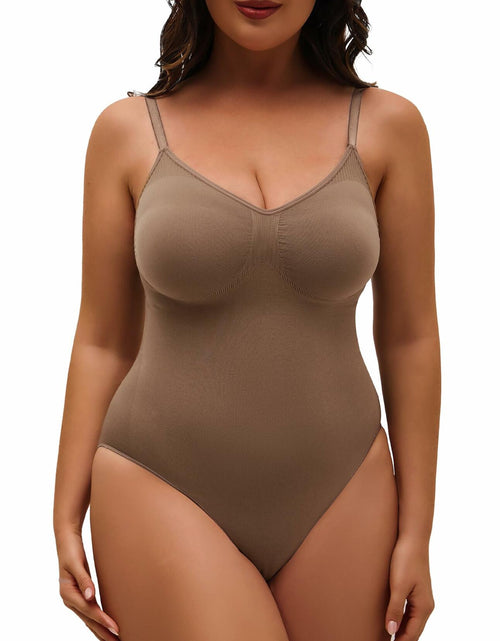 Load image into Gallery viewer, Homma Tummy Control Seamless Shapewear Bodysuit Coffee Size S
