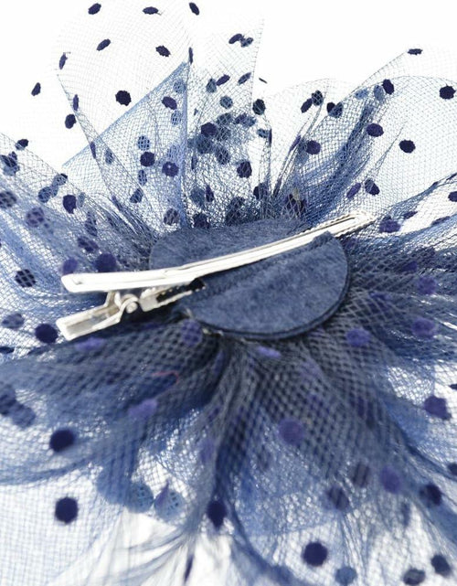 Load image into Gallery viewer, SHUERIET Women Feather Veil Floral Headband Hat Navy
