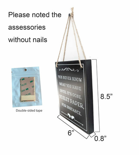 ARTAWEIN Bathroom Rules Wall Art Sign Rustic Humorous Decor